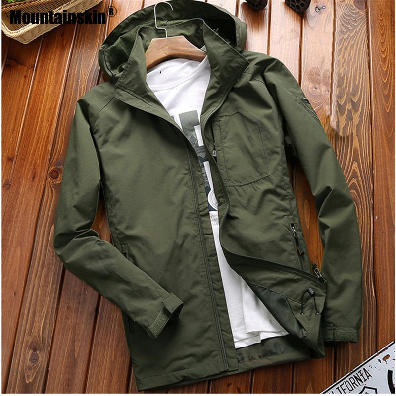 Mountainskin Jackets Mens Thin Windbreaker Jacket Male Fashion Loose Large Size Coats Slim Fit Coat Brand Clothing 6XL SA703