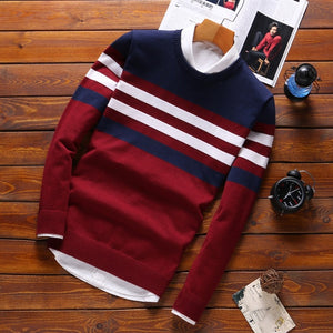 fashion Stitching Men's Sweaters Male Knitwear sweater warm patchwork Round Collar clothing cotton casual wool pullovers 2020