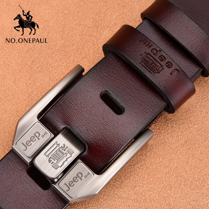 NO.ONEPAUL Genuine Leather For Men High Quality Black Buckle Jeans Belt Cowskin Casual Belts Business Belt Cowboy waistband