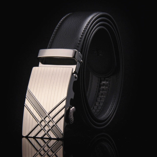 2020 leather Quality Automatic Buckle black Belts Cummerbunds cinturon hombre Men Belt Male Genuine Leather Strap Belts For Men