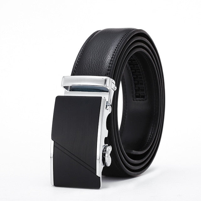 2020 leather Quality Automatic Buckle black Belts Cummerbunds cinturon hombre Men Belt Male Genuine Leather Strap Belts For Men