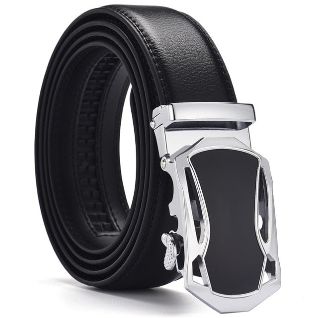 2020 leather Quality Automatic Buckle black Belts Cummerbunds cinturon hombre Men Belt Male Genuine Leather Strap Belts For Men