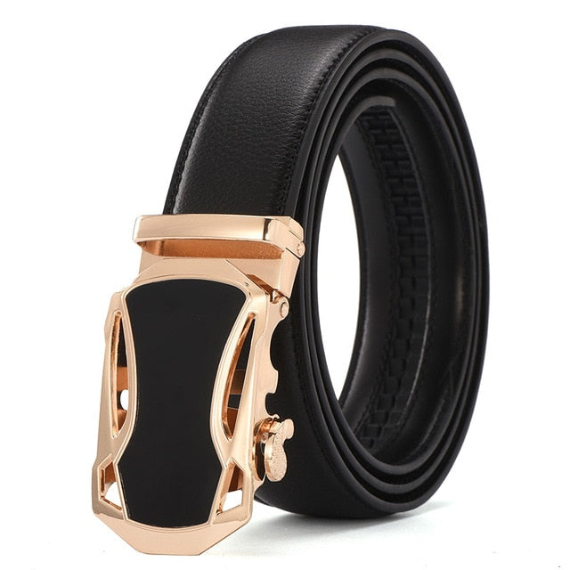 2020 leather Quality Automatic Buckle black Belts Cummerbunds cinturon hombre Men Belt Male Genuine Leather Strap Belts For Men