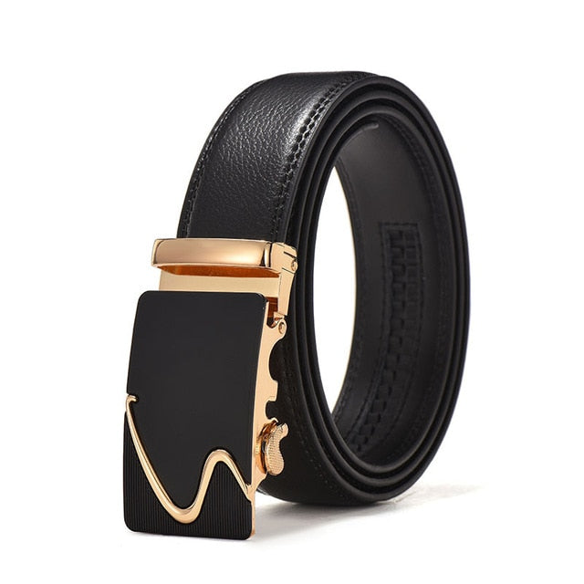 2020 leather Quality Automatic Buckle black Belts Cummerbunds cinturon hombre Men Belt Male Genuine Leather Strap Belts For Men