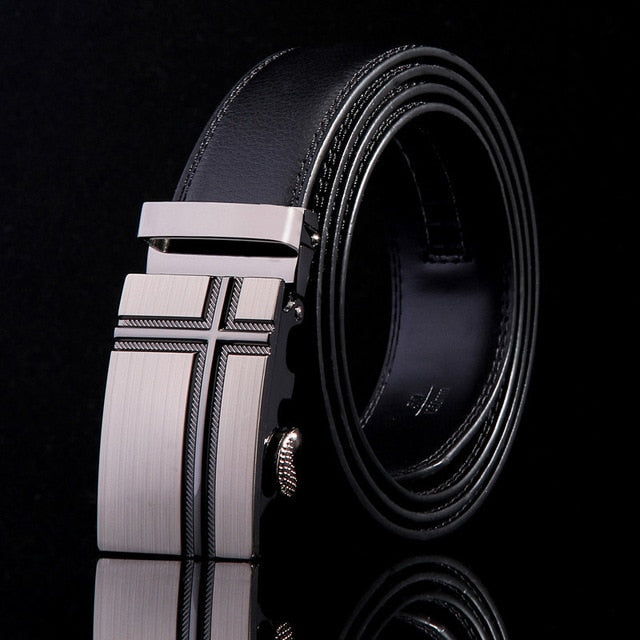 2020 leather Quality Automatic Buckle black Belts Cummerbunds cinturon hombre Men Belt Male Genuine Leather Strap Belts For Men