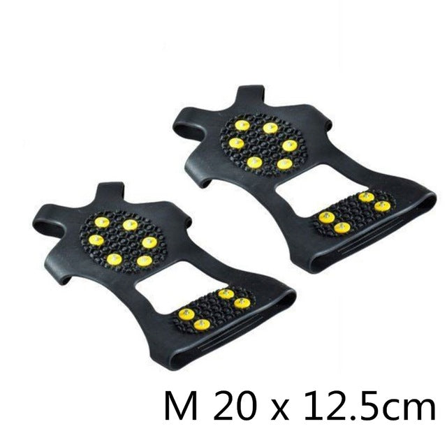 1 Pair S M L 10 Studs Anti-Skid Snow Ice Climbing Shoe Spikes Ice Grips Cleats Crampons Winter Climbing Anti Slip Shoes Cover