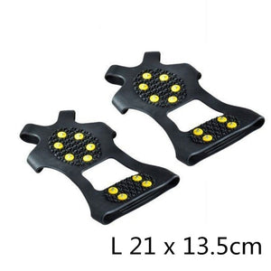 1 Pair S M L 10 Studs Anti-Skid Snow Ice Climbing Shoe Spikes Ice Grips Cleats Crampons Winter Climbing Anti Slip Shoes Cover