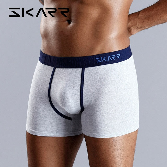 SKARR Men Boxers Underwear Men Boxer Shorts Underpants Mens Underware Boxershorts Sexy Cotton Brand Comfortable Breathable Soft