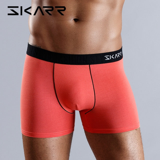 SKARR Men Boxers Underwear Men Boxer Shorts Underpants Mens Underware Boxershorts Sexy Cotton Brand Comfortable Breathable Soft