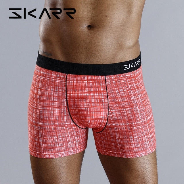 SKARR Men Boxers Underwear Men Boxer Shorts Underpants Mens Underware Boxershorts Sexy Cotton Brand Comfortable Breathable Soft