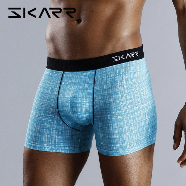 SKARR Men Boxers Underwear Men Boxer Shorts Underpants Mens Underware Boxershorts Sexy Cotton Brand Comfortable Breathable Soft