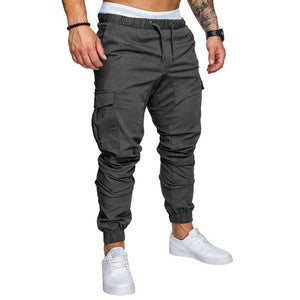 ASALI Solid Sweatpants Men Joggers Multi-pocket Pants Autunm 2020 New Fashion Long Trousers Male Elastic Waist Men's Sportswear