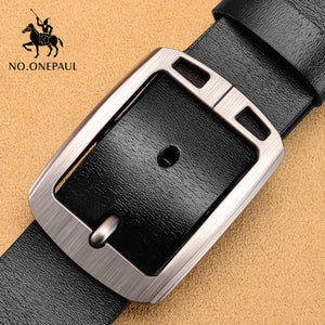 NO.ONEPAUL Genuine Leather For Men High Quality Black Buckle Jeans Belt Cowskin Casual Belts Business Belt Cowboy waistband