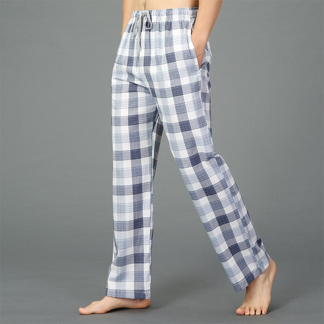 Summer 100% cotton sleep bottoms mens pajama simple sleepwear pants pijamas for male sheer mens pants pyjama trousers plus size