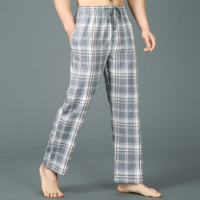 Summer 100% cotton sleep bottoms mens pajama simple sleepwear pants pijamas for male sheer mens pants pyjama trousers plus size