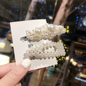 2020 Ins Fashion 1Set Women Girls Cute Pearls Hair Clips Sweet Headwear Hair Ornament Hairpin Barrette Headband Hair Accessories