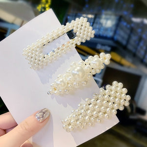 2020 Ins Fashion 1Set Women Girls Cute Pearls Hair Clips Sweet Headwear Hair Ornament Hairpin Barrette Headband Hair Accessories