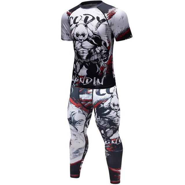 2020 Men's Fitness t-shirt Compression O-Neck Long sleeves T Shirt Animal 3D Prints MMA Rashguard Tights bodybuilding Man T-Shirt