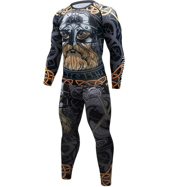 2020 Men's Fitness t-shirt Compression O-Neck Long sleeves T Shirt Animal 3D Prints MMA Rashguard Tights bodybuilding Man T-Shirt