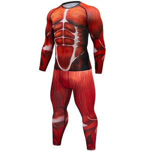 2020 Men's Fitness t-shirt Compression O-Neck Long sleeves T Shirt Animal 3D Prints MMA Rashguard Tights bodybuilding Man T-Shirt