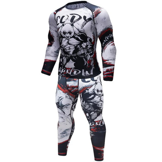 2020 Men's Fitness t-shirt Compression O-Neck Long sleeves T Shirt Animal 3D Prints MMA Rashguard Tights bodybuilding Man T-Shirt