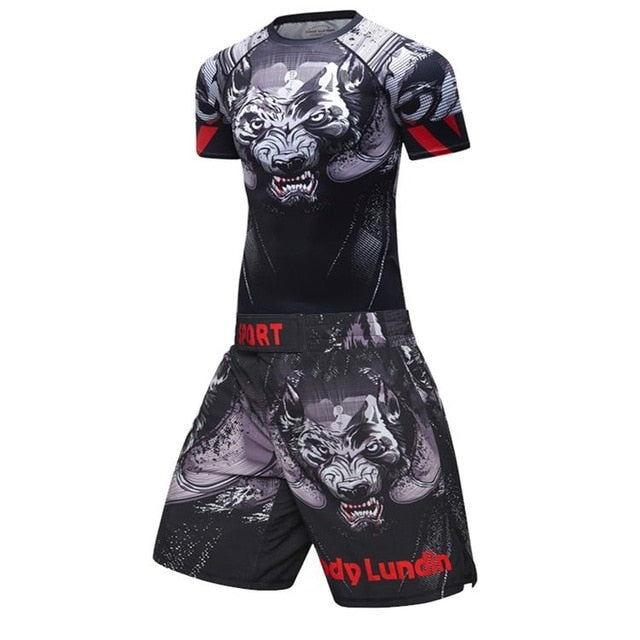 2020 Men's Fitness t-shirt Compression O-Neck Long sleeves T Shirt Animal 3D Prints MMA Rashguard Tights bodybuilding Man T-Shirt