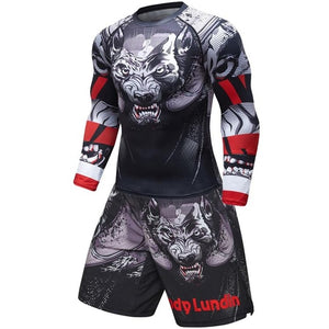 2020 Men's Fitness t-shirt Compression O-Neck Long sleeves T Shirt Animal 3D Prints MMA Rashguard Tights bodybuilding Man T-Shirt