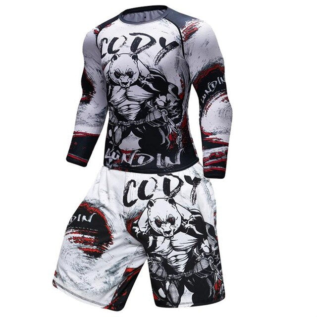 2020 Men's Fitness t-shirt Compression O-Neck Long sleeves T Shirt Animal 3D Prints MMA Rashguard Tights bodybuilding Man T-Shirt