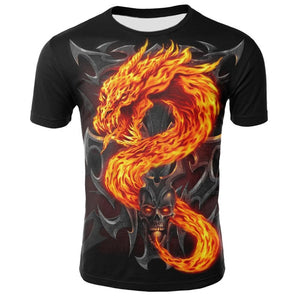 2020 Men's T Shirt Summer Casual O-Neck Short Sleeve Tops Tees Cool Dragons Print T-shirt Streetwear Funny Male Clothing