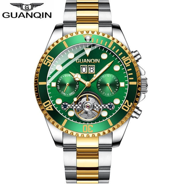 2020 New GUANQIN Clock Automatic diving watch mechanical swimming waterproof Tourbillon style clock men luxury relogio masculino