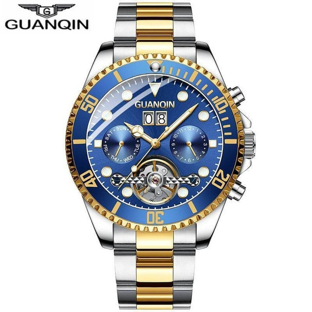 2020 New GUANQIN Clock Automatic diving watch mechanical swimming waterproof Tourbillon style clock men luxury relogio masculino