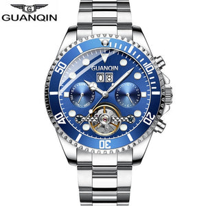 2020 New GUANQIN Clock Automatic diving watch mechanical swimming waterproof Tourbillon style clock men luxury relogio masculino