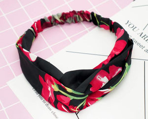 Fashion Women Girls   Bohemian Hair Bands Print Headbands Vintage Cross Turban Bandage Bandanas HairBands Hair Accessories