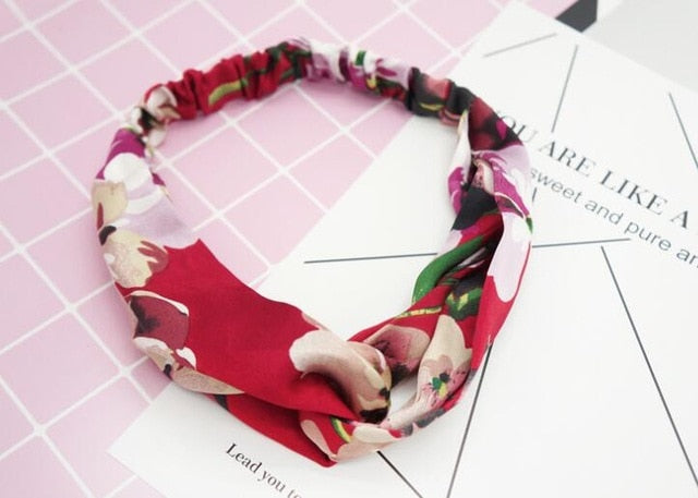 Fashion Women Girls   Bohemian Hair Bands Print Headbands Vintage Cross Turban Bandage Bandanas HairBands Hair Accessories