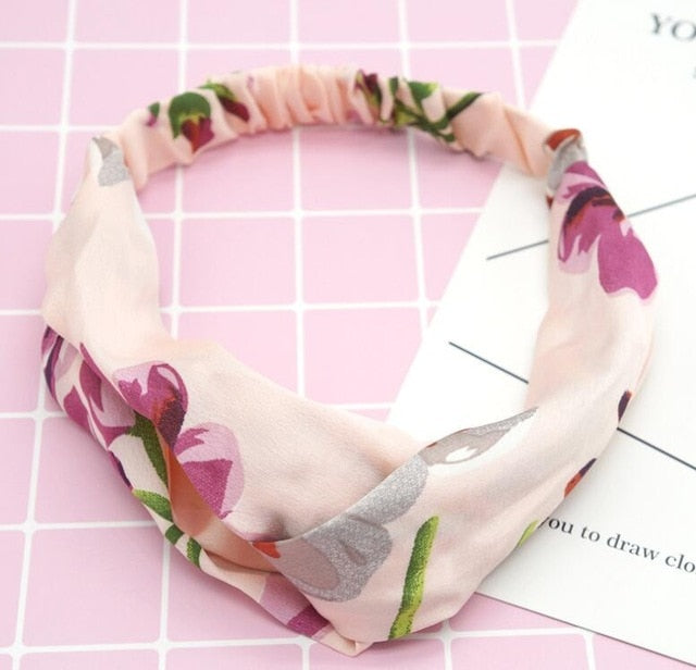 Fashion Women Girls   Bohemian Hair Bands Print Headbands Vintage Cross Turban Bandage Bandanas HairBands Hair Accessories
