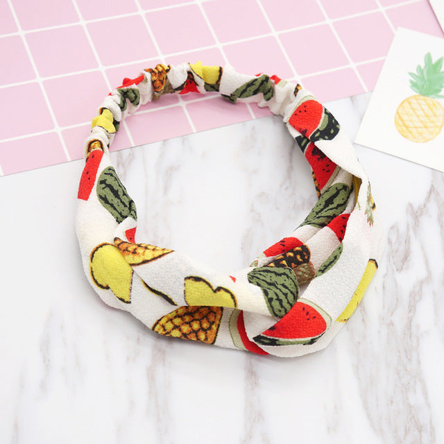 Fashion Women Girls   Bohemian Hair Bands Print Headbands Vintage Cross Turban Bandage Bandanas HairBands Hair Accessories