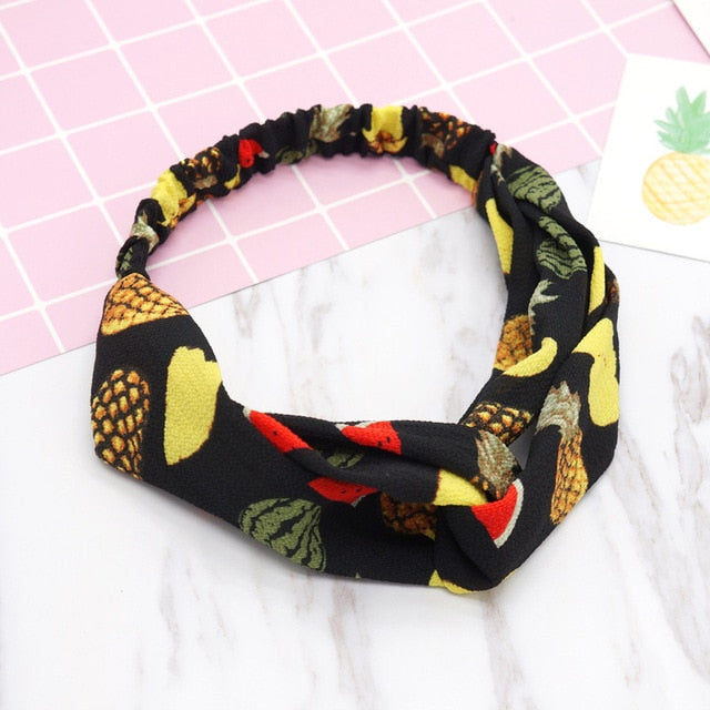 Fashion Women Girls   Bohemian Hair Bands Print Headbands Vintage Cross Turban Bandage Bandanas HairBands Hair Accessories