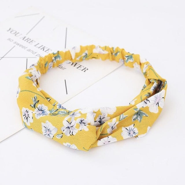 Fashion Women Girls   Bohemian Hair Bands Print Headbands Vintage Cross Turban Bandage Bandanas HairBands Hair Accessories