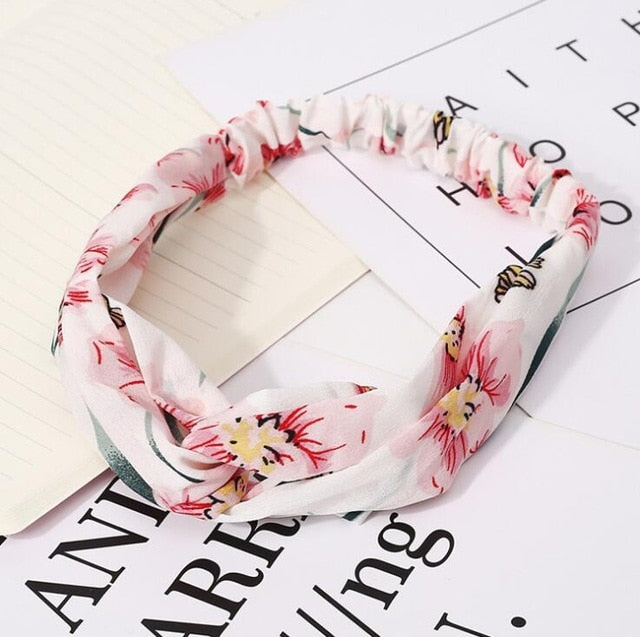 Fashion Women Girls   Bohemian Hair Bands Print Headbands Vintage Cross Turban Bandage Bandanas HairBands Hair Accessories