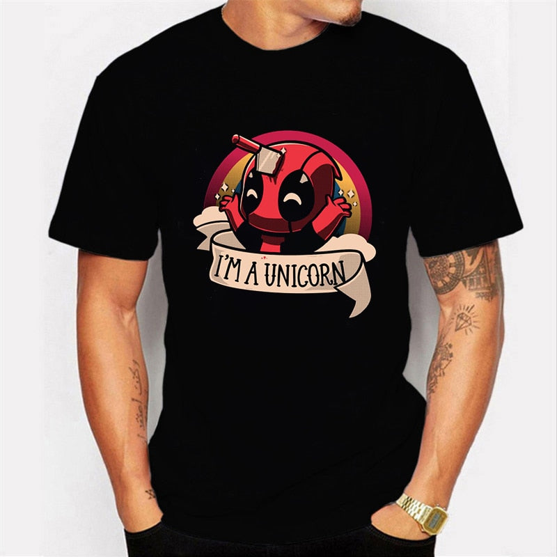 2020 Harajuku T-shirt Deadpool T Shirt Casual Short Male Tops I Am Unicorn Letter Cool Men Clothes Streetwear Camisetas Hombre