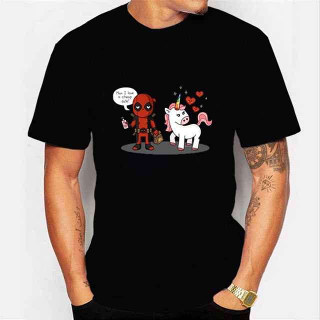 2020 Harajuku T-shirt Deadpool T Shirt Casual Short Male Tops I Am Unicorn Letter Cool Men Clothes Streetwear Camisetas Hombre