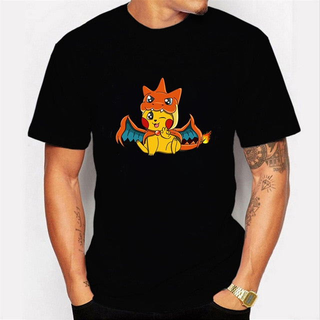 2020 NO COFFEE NO WORKEE T Shirt PIKACHU POKEMON-pika Tshirt O-Neck Short Funny Mens Shirts T Shirts Pokemon-pikachu Men Tops Tees