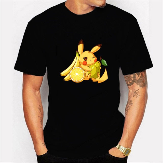 2020 NO COFFEE NO WORKEE T Shirt PIKACHU POKEMON-pika Tshirt O-Neck Short Funny Mens Shirts T Shirts Pokemon-pikachu Men Tops Tees