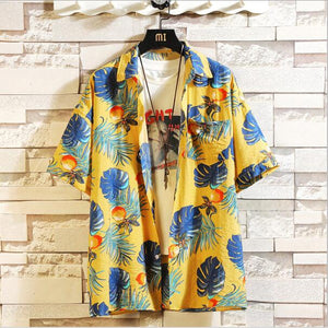 Print Merk Zomer Heet Verkoop Mannen Strand Shirt Fashion Korte Mouw Bloemen Losse Casual Shirts Plus Aziatische Grootte M-4XL 5XL Hawaiian