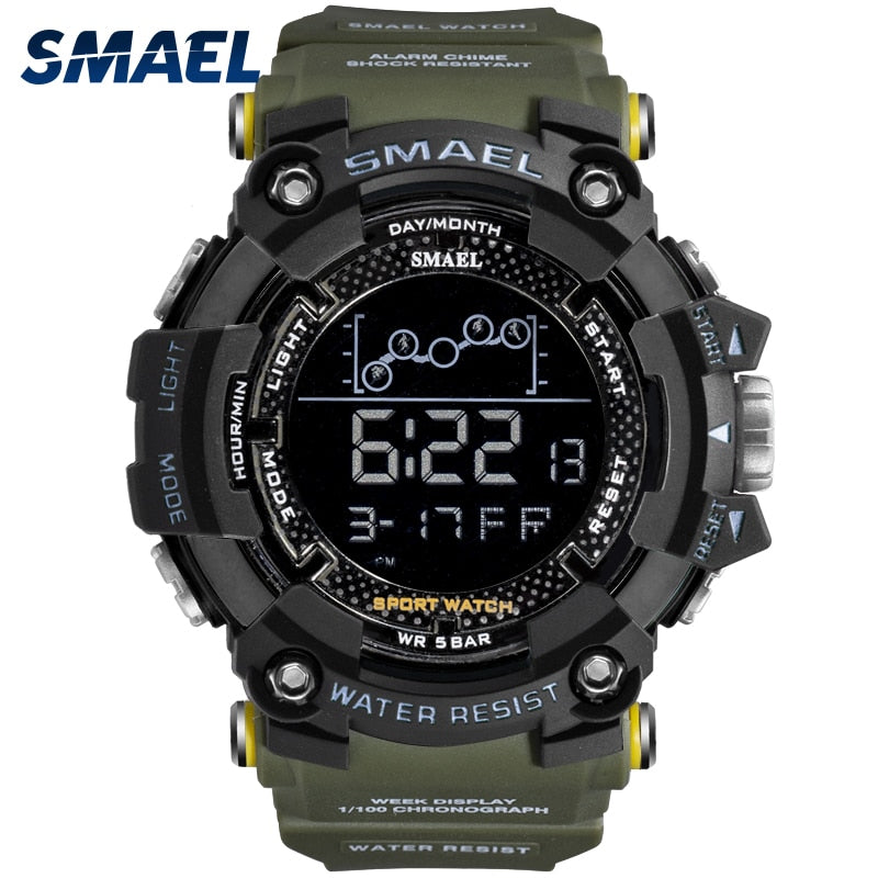 Mens Watch Military Water resistant SMAEL Sport watch Army led Digital wrist Stopwatches for male 1802 relogio masculino Watches