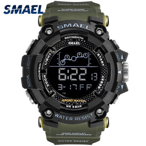 Mens Watch Military Water resistant SMAEL Sport watch Army led Digital wrist Stopwatches for male 1802 relogio masculino Watches