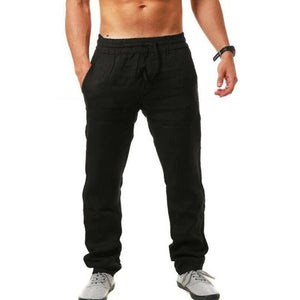 2020 men Cotton and linen trousers Calcas De Linho Verao Calcas Dos Homens Com Cordao Soltas Pantalones Hombre Solidos Harem Pan