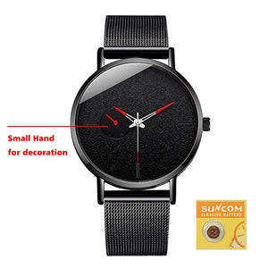 DONROSIN Men Casual Slim Black Mesh Steel Wrist Sport Watch Fashion Mens Watches Top Brand Luxury Quartz Watch Relogio Masculino