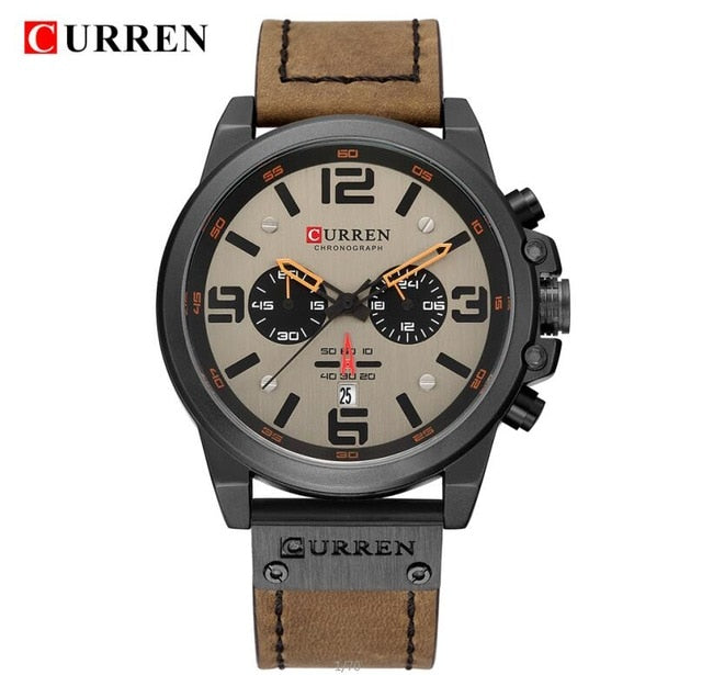 Top New CURREN 8314  Watches Top Brand Luxury Men Military Sport Wristwatch Leather Quartz Watch Waterproof Relogio Masculino