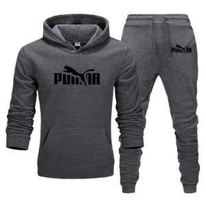 Men's Track Field Sportswear Fleece Thickened Hooded Boutique Clothing Casual Hoodies Suit Jacket + Pants Warm Winter Sweatshirt